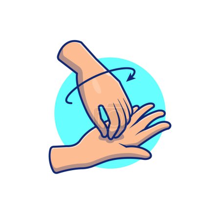 Ilustración de Ilustración del icono del vector de la historieta de la mano que se lava. PeopleMedical Icon Concept Vector Premium aislado. Estilo de dibujos animados plana - Imagen libre de derechos