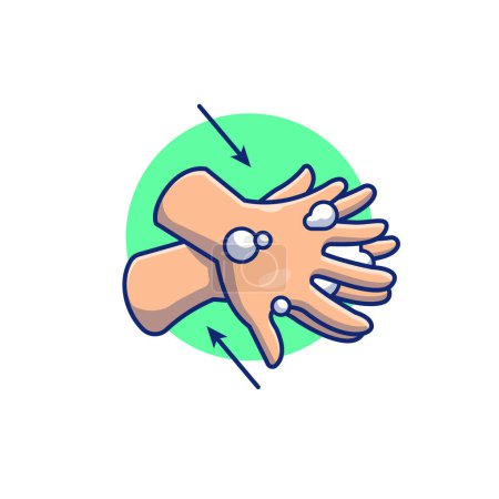 Illustration for Washing Hand Cartoon Vector Icon Illustration. PeopleMedical Icon Concept Isolated Premium Vector. Flat CartoonStyle - Royalty Free Image