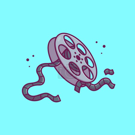 Ilustración de Roll Film Cartoon Vector Icon Illustration (en inglés). MovieEquipment Icon Concept Vector Premium aislado. Estilo FlatCartoon - Imagen libre de derechos