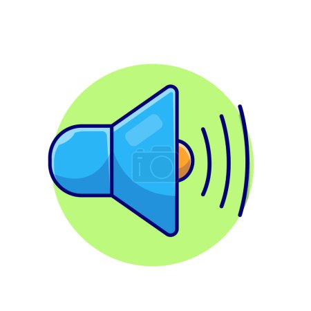 Illustration for Sound On Icon with Volume Sound Cartoon Vector Icon Illustration. Music Object Icon Concept Isolated Premium Vector. Flat Cartoon Style - Royalty Free Image