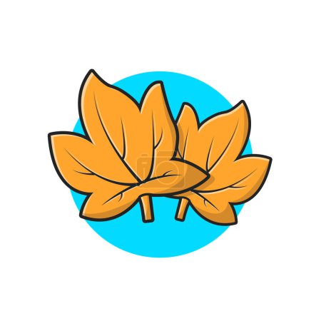 Illustration for Maple Leaves Autumn Season Cartoon Vector Icon Illustration. Nature Object Icon Concept Isolated Premium Vector. Flat Cartoon Style - Royalty Free Image