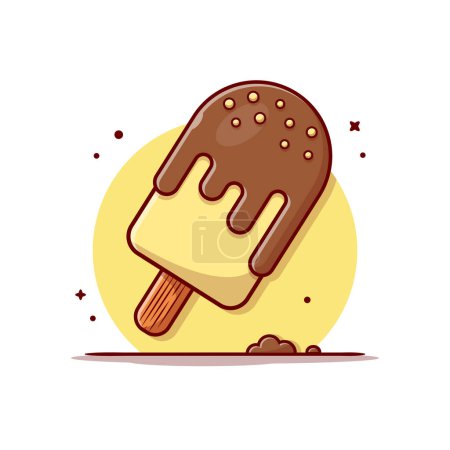 Téléchargez les illustrations : Popsicle Ice Cream Melting Cartoon Vector Icon Illustration. Icône de nourriture et de boisson Concept isolé Vecteur Premium. Style de dessin animé plat - en licence libre de droit