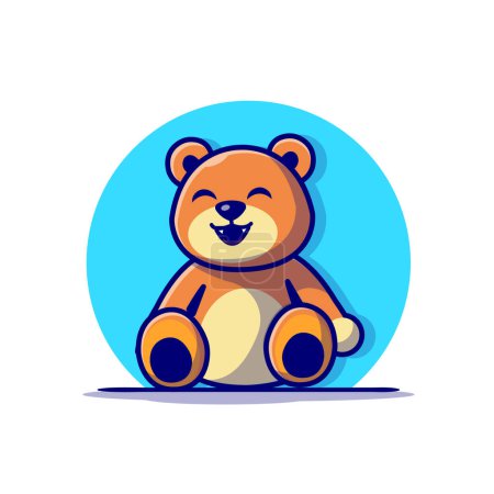 Illustration for Cute Teddy Bear Cartoon Vector Icon Illustration. Animal Nature Icon Concept Isolated Premium Vector. Flat Cartoon Style - Royalty Free Image