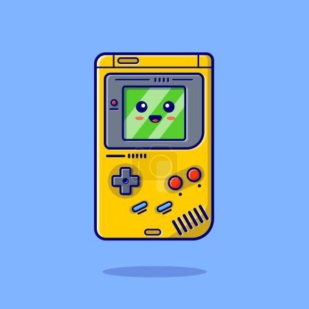 Illustration for Cute Gameboy Cartoon Vector Icon Illustration. Recreation Technology Icon Concept Isolated Premium Vector. Flat Cartoon Style - Royalty Free Image
