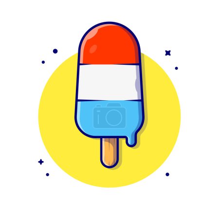 Téléchargez les illustrations : Illustration d'icônes vectorielles de dessin animé Popsicle. Icône de nourriture et de boisson Concept isolé Vecteur Premium. Style de dessin animé plat - en licence libre de droit