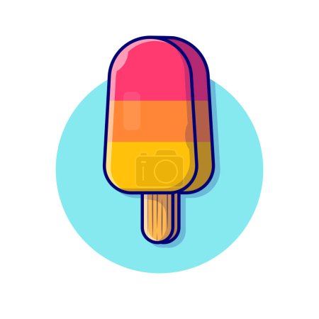 Ilustración de Popsicle Cartoon Vector Icono Ilustración. Comida y bebida Concepto de icono Vector Premium aislado. Estilo plano de dibujos animados - Imagen libre de derechos