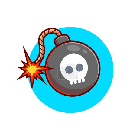 Illustration for Bomb Cartoon Vector Icon Illustration. Art Object Icon Concept Isolated Premium Vector. Flat Cartoon Style - Royalty Free Image