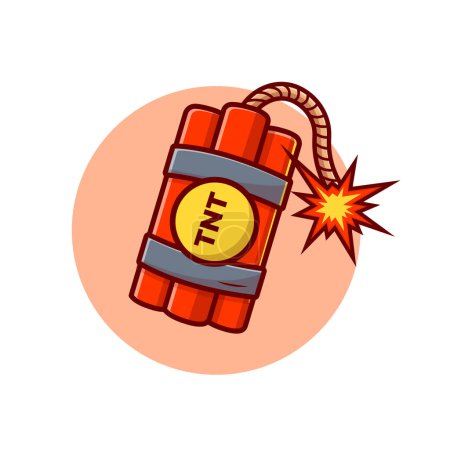 Dynamite Bomb Cartoon Vector Icon Illustration (en inglés). Art Object Icon Concept Vector Premium aislado. Estilo plano de dibujos animados