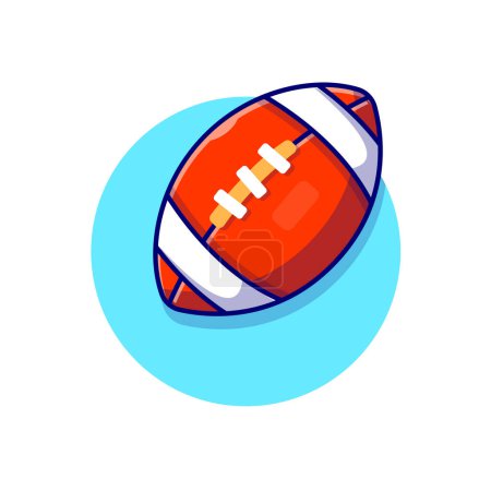 Illustration for Rugby Ball Cartoon Vector Icon Illustration. Sport Object Concept Isolated Premium Vector. Flat Cartoon Style - Royalty Free Image