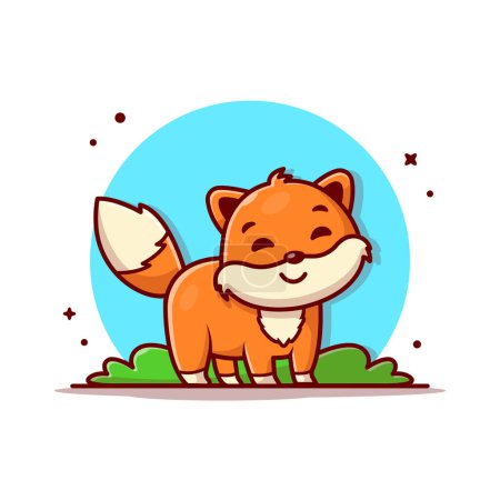Ilustración de Lindo Fox Cartoon Vector Icono Ilustración. Animal Nature Icon Concept Vector Premium aislado. Estilo plano de dibujos animados - Imagen libre de derechos