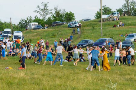 Photo for June 12, 2022 Duruitoara Moldova. For illustrative editorial use. People at the public open folk music festival - Royalty Free Image