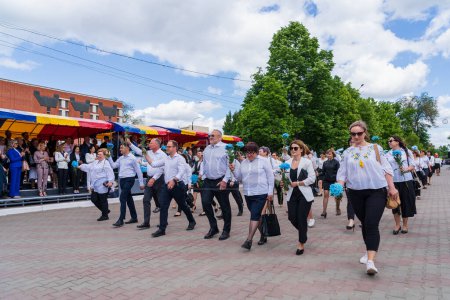 Photo for May 22, 2022 Beltsy, Moldova. For illustrative editorial use. People at the parade dedicated to City Day - Royalty Free Image