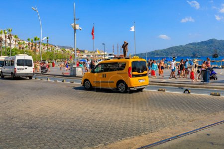 Photo for August 6, 2023 Marmaris Turkey. For illustrative editorial use. Turkish taxi in a resort town - Royalty Free Image