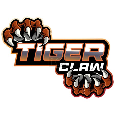 Photo for Tiger claw esport mascot logo design - Royalty Free Image