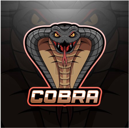 Foto de Cabeza de Agresivo Rey Cobra logotipo de la mascota - Imagen libre de derechos