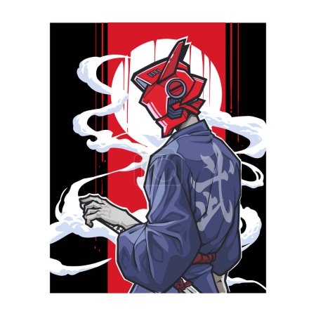 Photo for Mecha Ronin Samurai mascot logo - Royalty Free Image