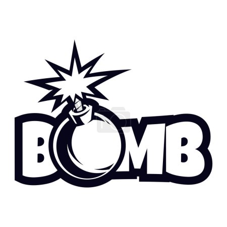 Foto de Bomba explosión mascota logotipo para el deporte y esport línea de arte - Imagen libre de derechos