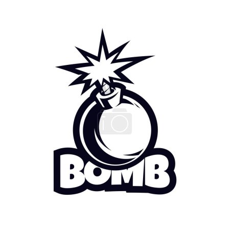 Bomb explosion mascot logo for sport and esport line art