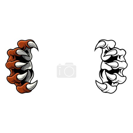 Illustration for Tiger claw esport mascot logo design - Royalty Free Image