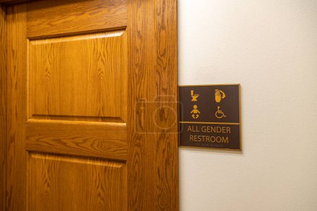 Foto de All Gender Restroom, wheelchair accessible - Imagen libre de derechos