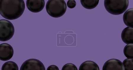 Foto de Ilustración características esferas de colores sobre un fondo vibrante - Imagen libre de derechos