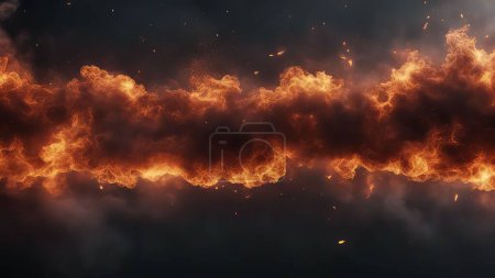 Foto de Llamas naranjas ardientes y humo en el motio - Imagen libre de derechos