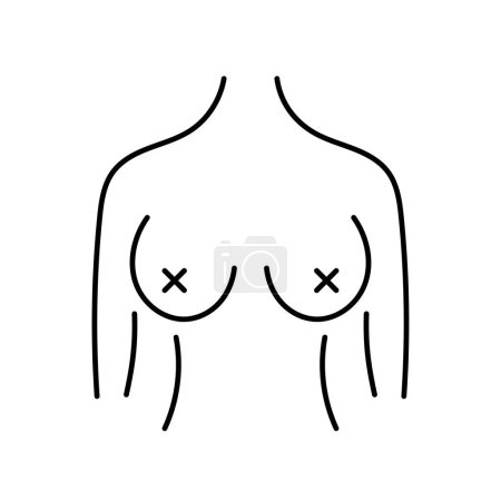 Téléchargez les illustrations : Icône de poitrine femelle sur fond blanc, illustration vectorielle. - en licence libre de droit