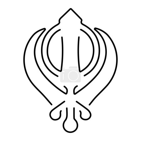 Ilustración de Sikhism icono símbolo aislado sobre fondo blanco, ilustración vectorial. - Imagen libre de derechos