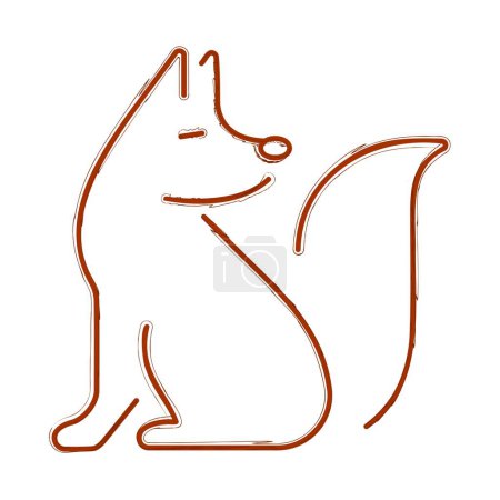 Ilustración de Cepillo de zorro aislado sobre fondo blanco, ilustración vectorial. - Imagen libre de derechos