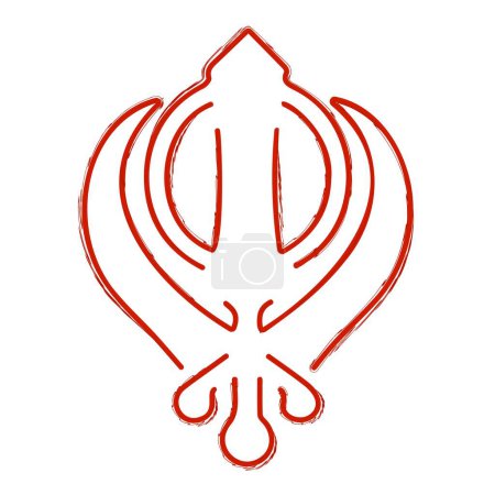 Ilustración de Sikhism cepillo de símbolo aislado sobre fondo blanco, ilustración vectorial. - Imagen libre de derechos