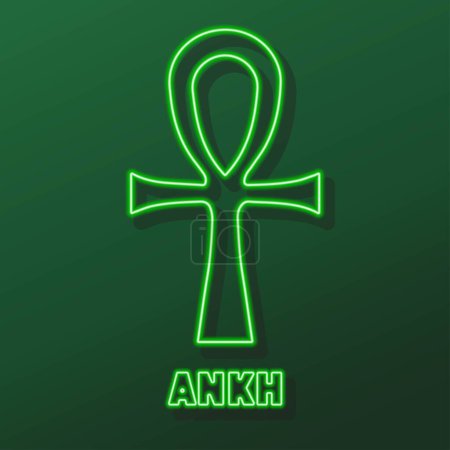 ankh neon sign, modern glowing banner design.