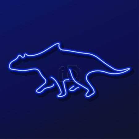 Illustration for Chasmosaurus neon sign, modern glowing banner design. - Royalty Free Image