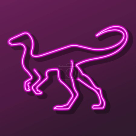 compsognathus neon sign, modern glowing banner design.