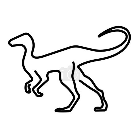 Téléchargez les illustrations : Icône compsognathus isolée sur fond blanc, illustration vectorielle. - en licence libre de droit