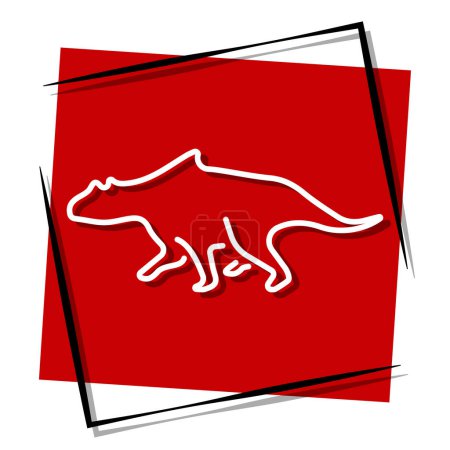 Illustration for Chasmosaurus red banner in frame. Vector illustration. - Royalty Free Image