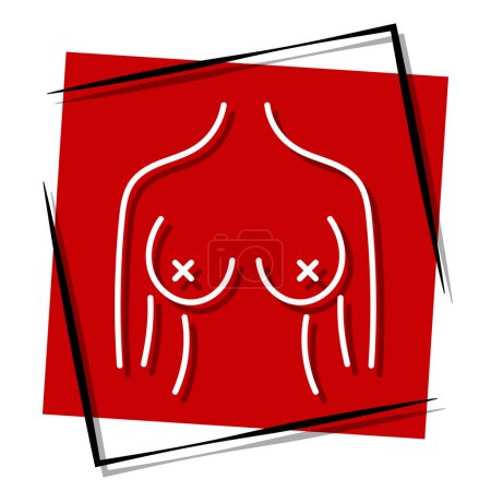 Téléchargez les illustrations : Bannière rouge coeur dans le cadre. Illustration vectorielle. - en licence libre de droit