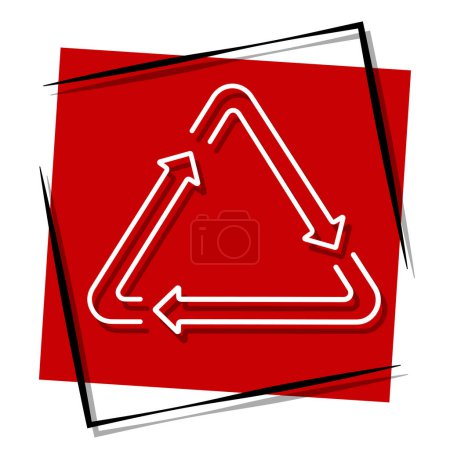 Illustration for Recycle red banner in frame. Vector illustration. - Royalty Free Image