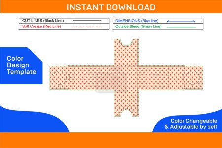 Ilustración de CC cemera packaging box plantilla dieline y 3D box color cambiable y editable _ Color Design Template - Imagen libre de derechos