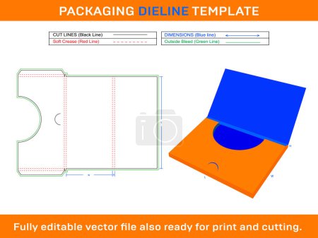 Kartenhalter-Umschlag, Dieline Template, SVG, EPS, PDF, DXF, Ai, PNG, JPEG