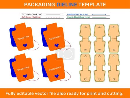 Ilustración de Pulsera de visualización de tarjetas Dieline plantilla SVG, Ai, EPS, PDF, DXF, JPG, PNG Archivo - Imagen libre de derechos