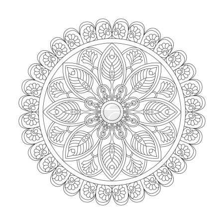 Radial Relaxation Mandala Coloring Book Page for kdp Book Interior