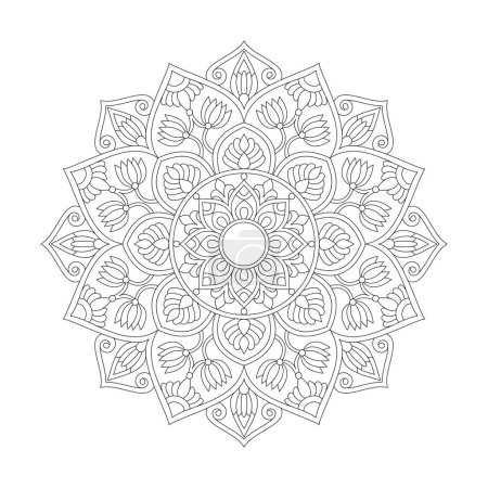 Ornament Affirmations Mandala Malbuch Seite für KDP Buch Interieur
