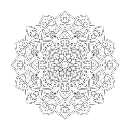 Affirmations Zen Blossoms Mandala Coloring Book Page for kdp Book Interior