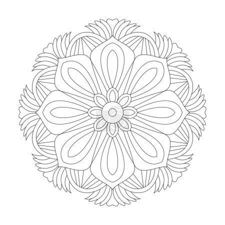 Blissful Whirlwind Mandala Coloring Book Page for kdp Book Interior