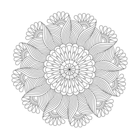 Blissful Mindfulness Mandala Coloring Book Page for kdp Book Interior