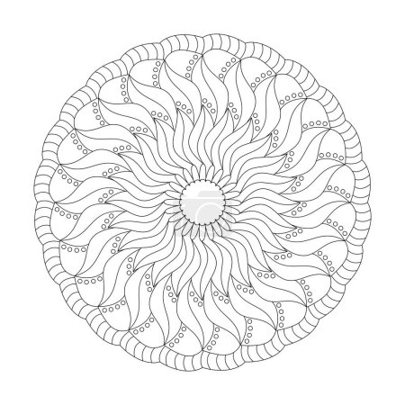 Blissful Floral Creativity Mandala Coloring Book Page for kdp Book Interior