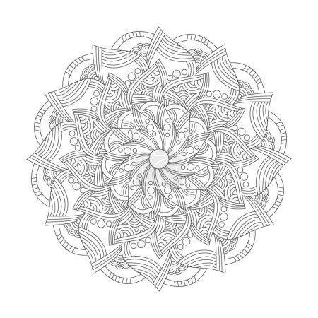 Blissful Decorative Mandala Coloring Book Page for kdp Book Interior
