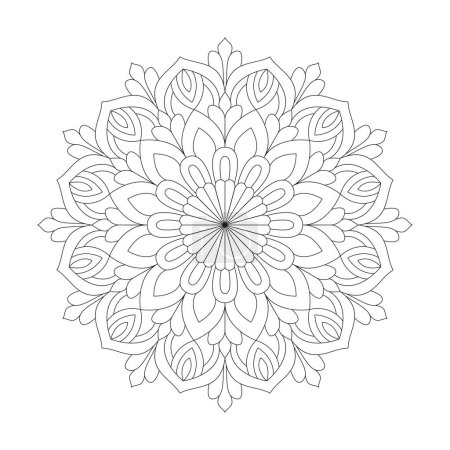 Enigmatic Floral Mandala Coloring Book Page for kdp Book Interior