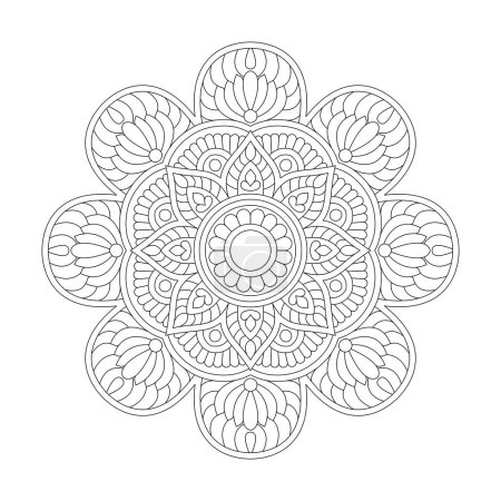Radiant Realms Mandala Coloring Book Page for kdp Book Interior