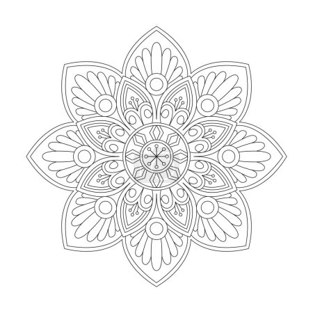 Illustration for Isolated Mandala Kids Coloring Book Page for kdp Book Interior - Royalty Free Image